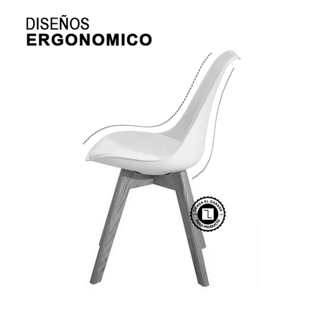 Pack 4 Sillas Acolchadas Eames Negra-1