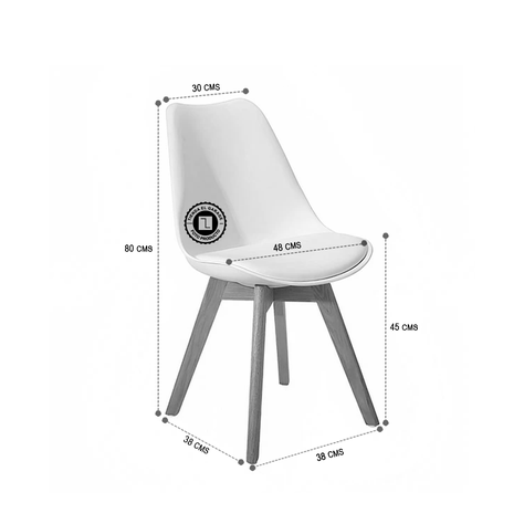 Pack 4 Sillas Acolchadas Eames Negra-5