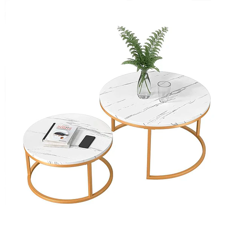Mesa de centro Nido 2 pcs Marmolado 50/70cms-1