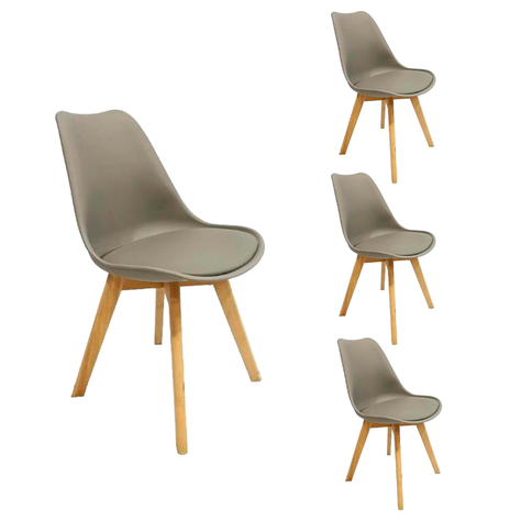 Pack 4 Sillas Acolchadas Eames Gris-0