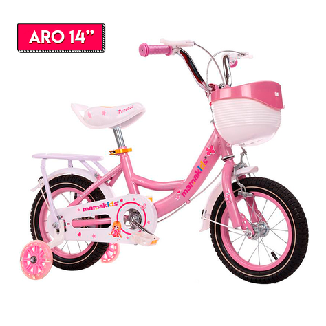 BICICLETA NIÑA ARO 14 ROSADO -1