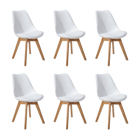 PACK 6 SILLA ACOLCHADAS EAMES BLANCA -0