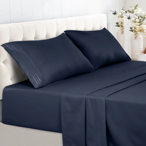 Sabanas Gris Oscuro Plaza 1,5 Varios Tonos 1800 Hotel Luxury Ultra Soft-0