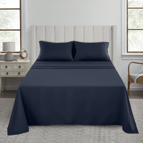 Sabanas Gris Oscuro Plaza 1,5 Varios Tonos 1800 Hotel Luxury Ultra Soft-1