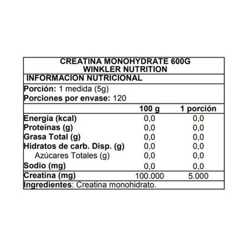 Creatina Monohidratada 600 Grs- Winkler Nutrition-1