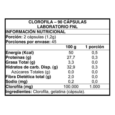 Clorofila 90 caps - Laboratorio FNL-1
