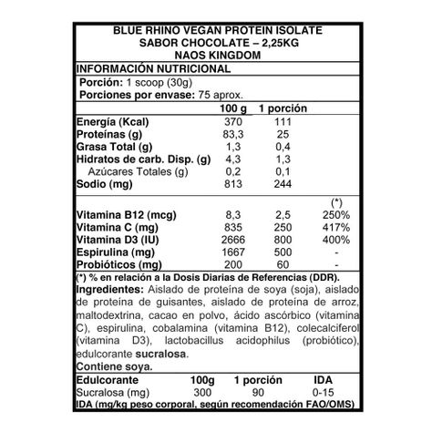 Blue Rhino Vegan Protein 2,25 - Naos Kingdom Vainilla-1