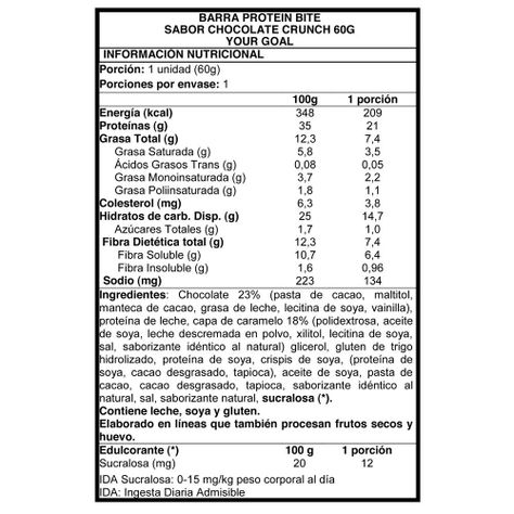 Caja Barra Protein Bite 55 grs - Your Goal Chocolate Crunch-1