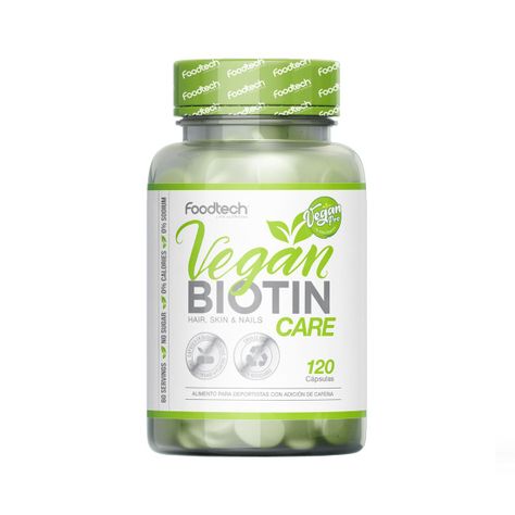 VEGAN BIOTIN CARE 120 CAPS - FOODTECH-0