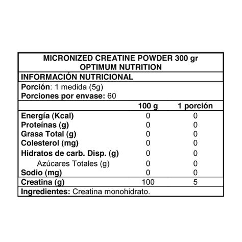Creatine Micronized 300 grs - Optimum Nutrition -1