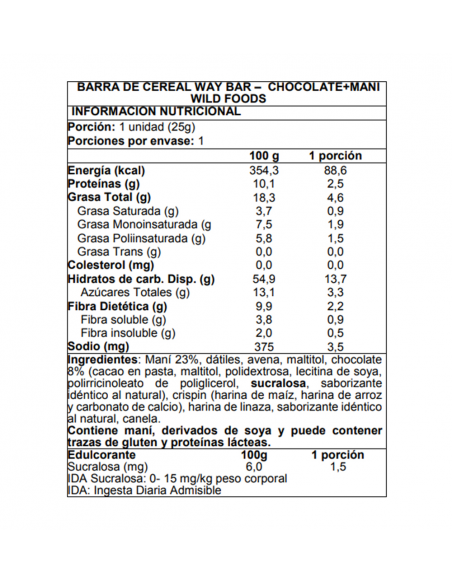 Caja De 30 Barra De Way Bar 25g - Wildfoods-1