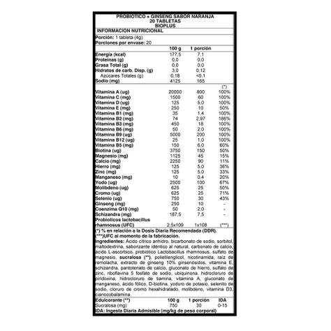 Caja 12 unidades Probiótico + Ginseng 20 tabs -1