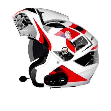 Casco Moto Getnoog Kuqibao Con Bluetooth K10 - Blanco Negro-1