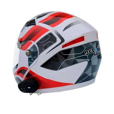 Casco Moto Getnoog Kuqibao Con Bluetooth K10 - Blanco Negro-2