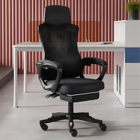 Silla De Escritorio Ajustable Ergonómica - Negro-1