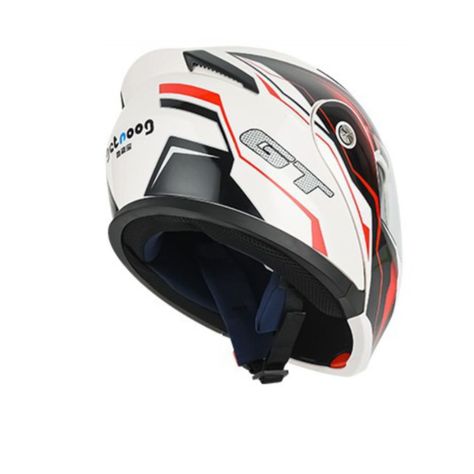 Casco Moto Getnoog Kuqibao Con Bluetooth K20 - Blanco Rojo-2