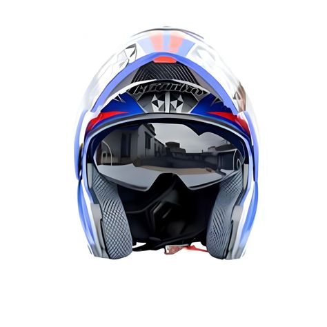 Casco Moto Getnoog Kuqibao Con Bluetooth K10 - Azul Rojo Y Negro-1