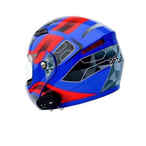 Casco Moto Getnoog Kuqibao Con Bluetooth K10 - Azul Rojo Y Negro-4