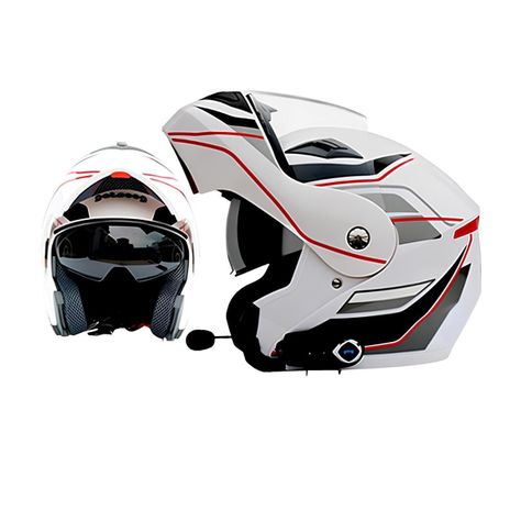 Casco Moto Getnoog Kuqibao Con Bluetooth K10 - Blanco Gris-0