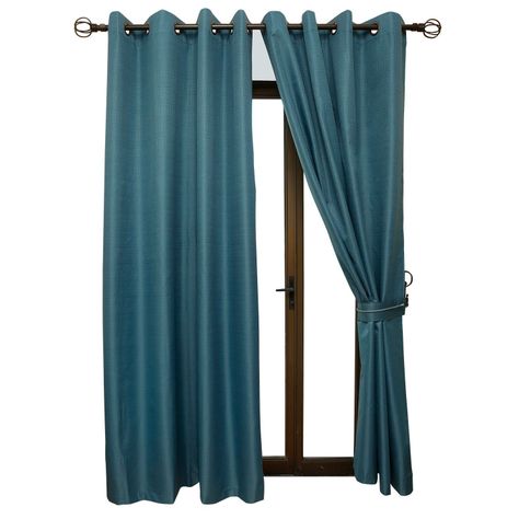 Set Cortina Blackout 6 Piezas Con Argollas Petroleo-0