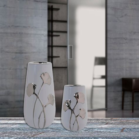 Portavela Decorativo Gingko Silver Grande-4