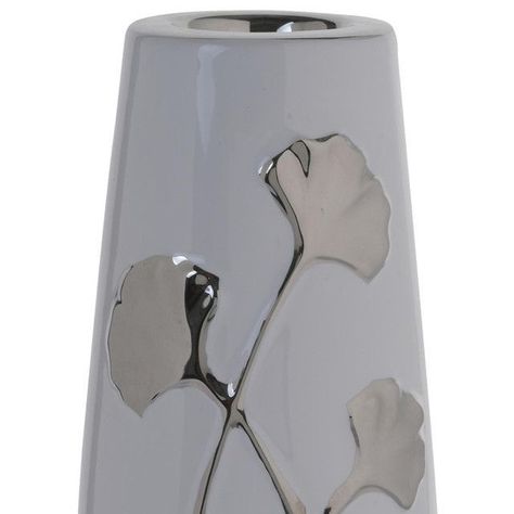 Portavela Decorativo Gingko Silver Grande-2