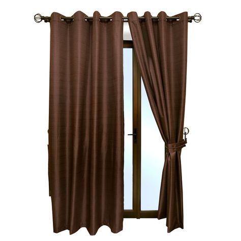 Set Cortina Blackout 6 Piezas Con Argolla Chocolate-0