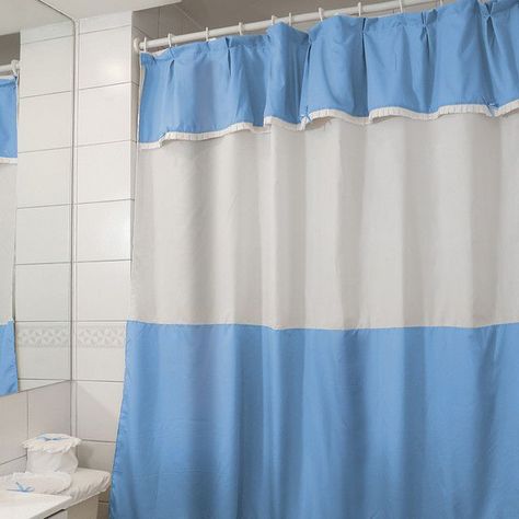 Juego de Cortina para Baño 6 Piezas Celeste-2