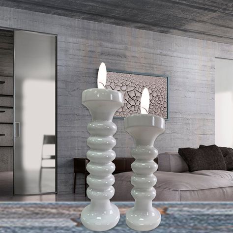 Portavela Decorativo Toulouse Mediano Blanco-5