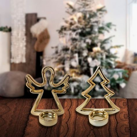 Portavela Decorativo Pino Navideño Gold-4