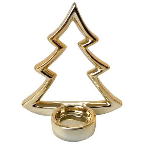Portavela Decorativo Pino Navideño Gold-0