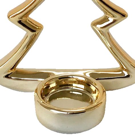 Portavela Decorativo Pino Navideño Gold-1