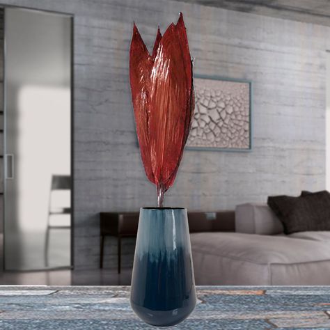 Arreglo Decorativo Ramo Aspidistra Rojo Seco 6 Piezas-3