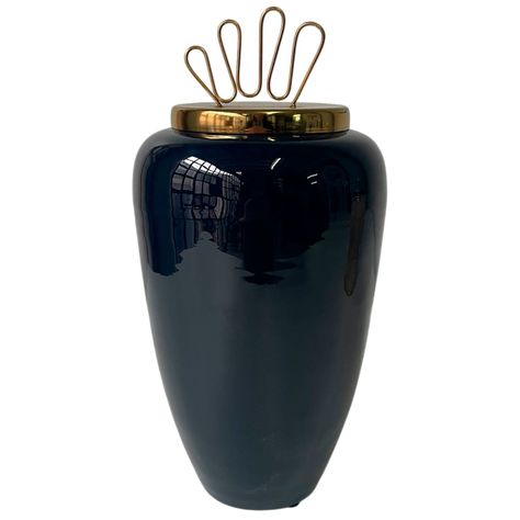 Anfora Decorativa Deep Blue Mediana-0