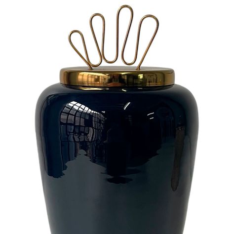 Anfora Decorativa Deep Blue Mediana-2