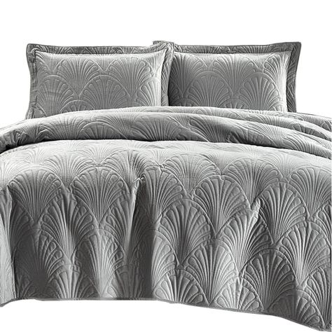 Quilt Liso Velvet Paris Gris Perla 2 Pzas-0