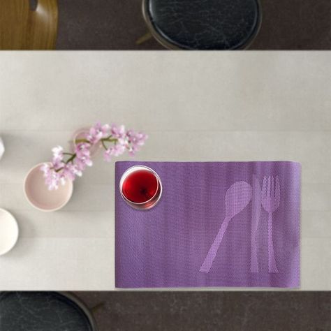 Set de Individuales Decorativo Cubierto 4 Piezas Morado-3