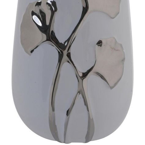 Portavela Decorativo Gingko Silver Mediano-1