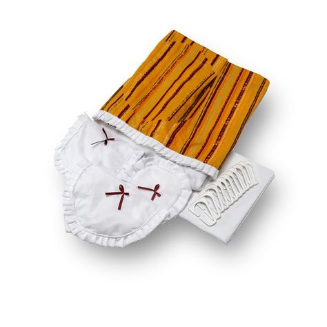 Juego de Cortina para Baño 6 Pzas Barras Mostaza-1