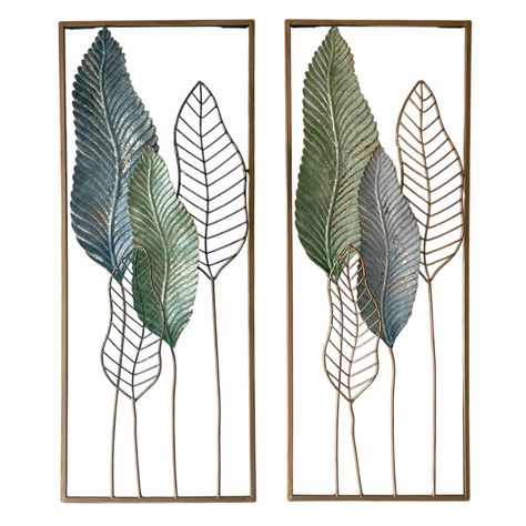 Set Placas Murales Decorativas Hojas-0