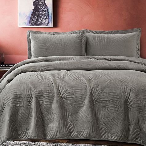Quilt Liso Velvet Ibiza Gris 2 Pzas-4