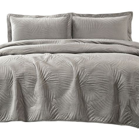 Quilt Liso Velvet Ibiza Gris 2 Pzas-0