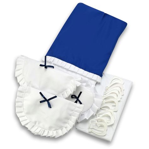 Juego de Cortina para Baño 6 Piezas Azul-1
