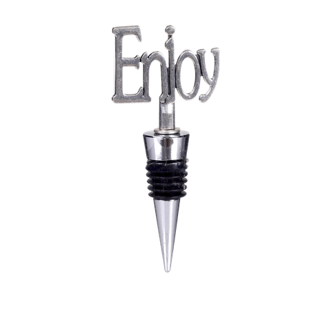 Tapón Decorativo Botella Enjoy Para Vino Silver -0