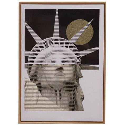 Cuadro Decorativo Estatua Liberté Gold 70 x 50-0