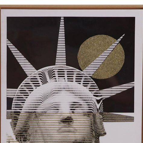 Cuadro Decorativo Estatua Liberté Gold 70 x 50-2