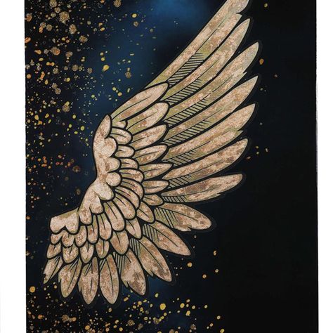 Set de Cuadros Decorativo Alas Gold 120 x 80-1