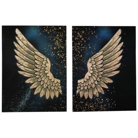 Set de Cuadros Decorativo Alas Gold 120 x 80-0