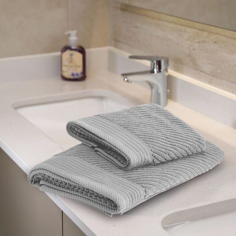 Juego de Toallas de Baño Jacquard Gris-2