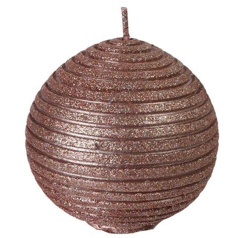 Vela Decorativa Ranuras Palo Rosa Bola-0